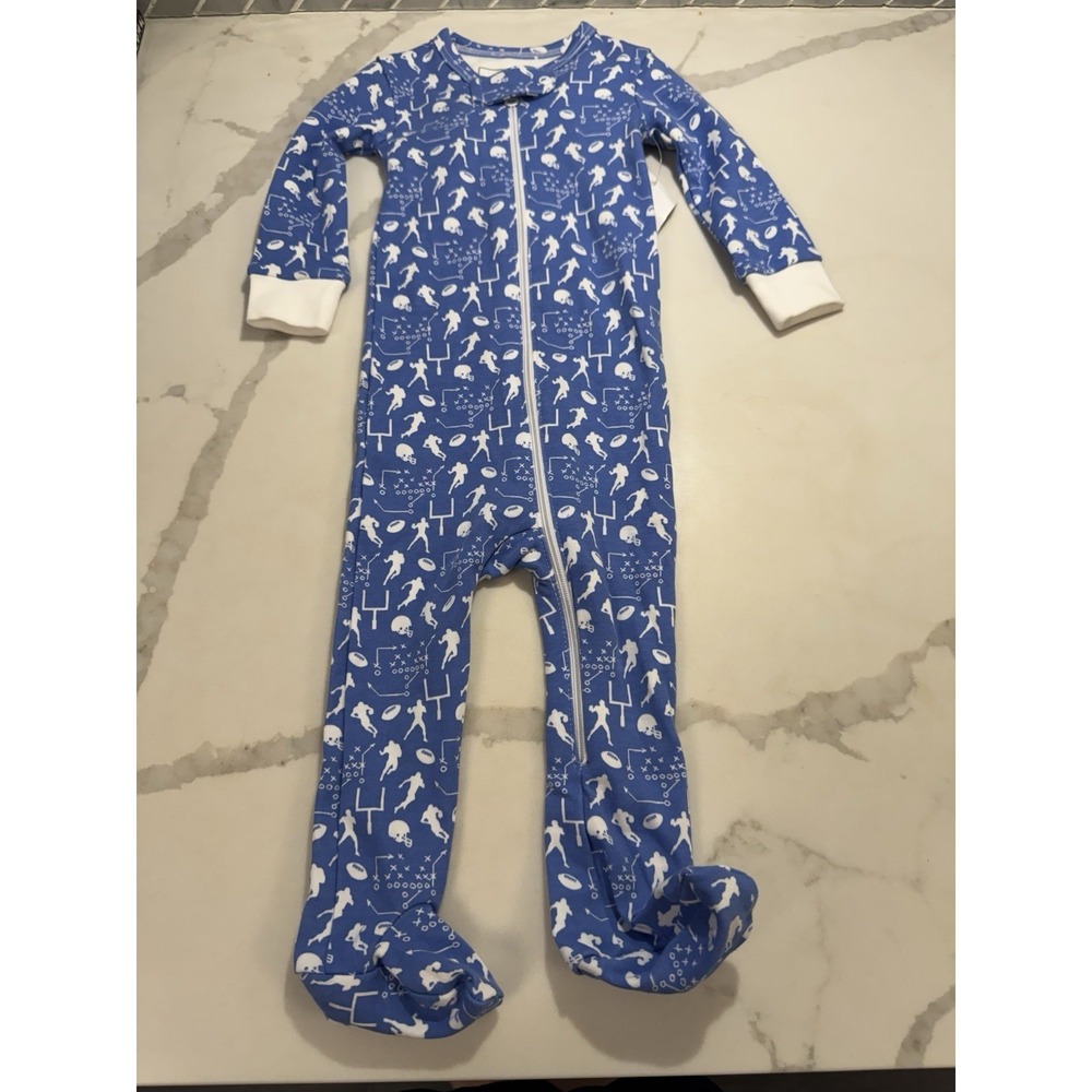 Lila Hayes 100% Pima Cotton Parker Bodysuit 3-6 Mos Super Bowl Football NWT